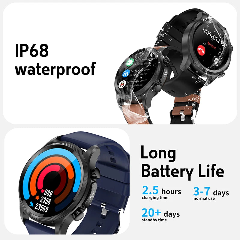 ECG Smart Watch With Ultra-Advanced Heart-Rate SpO2 Blood-Pressure Monitoring Elite