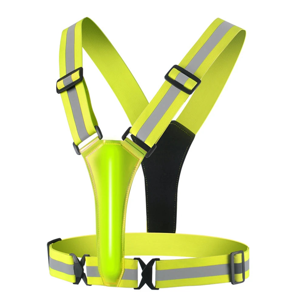 LED Glowing Reflector Straps Adjustable Reflective Running Vest High Visibility