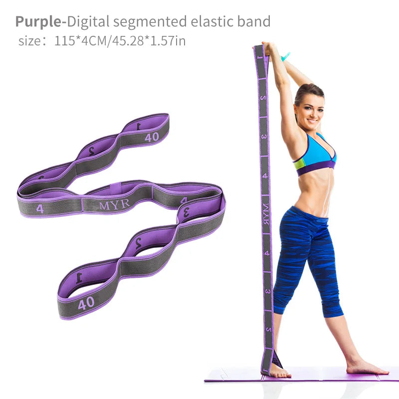 Elastic Yoga Stretch Strap With Loops For Ballet Legs And Body Training