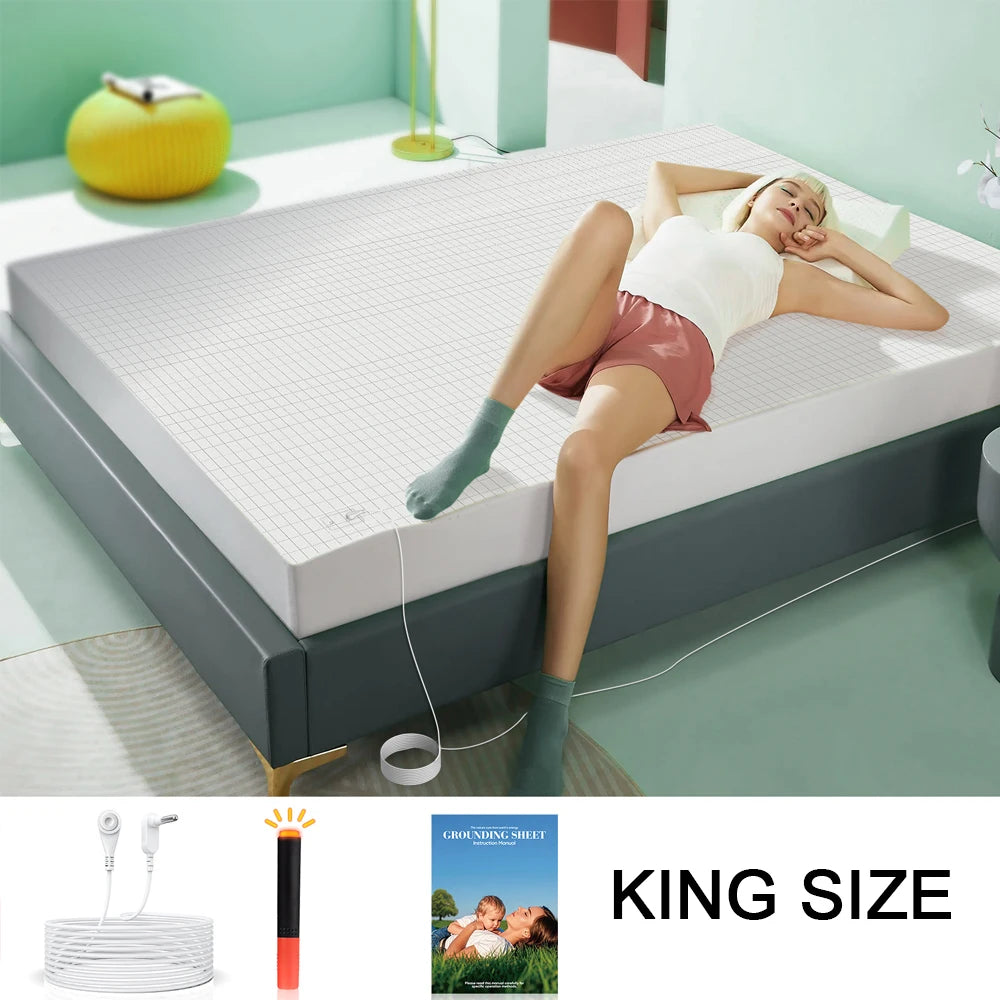 Astarexin Earthing Fitted Sheet Organic Cotton With Silver Fiber Grounding