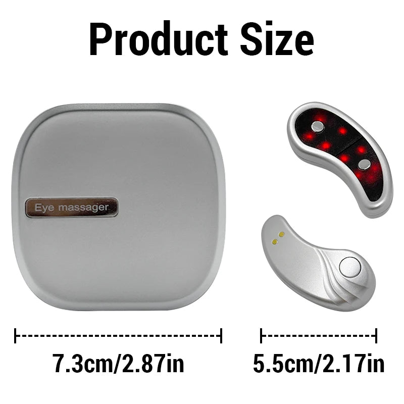 EMS Pulse Micro Current Eye Massager With Red LED Light For Under Eye Wrinkles