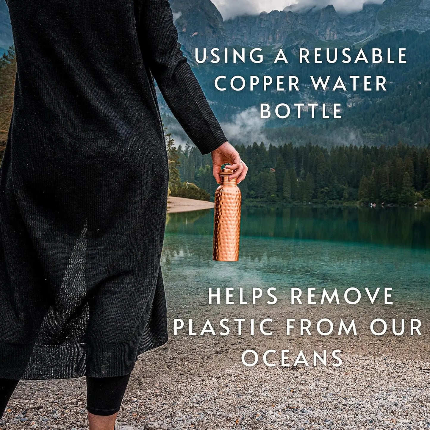 Hammered Copper Water Bottle Leak Proof And Reusable