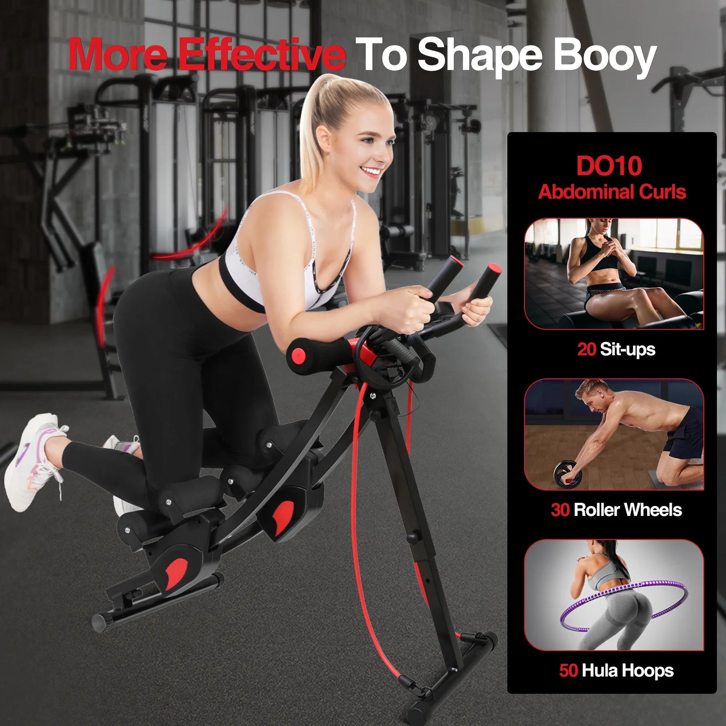 Dual Track Ab Machine Ab Cruncher With Adjustable Waist Trainer