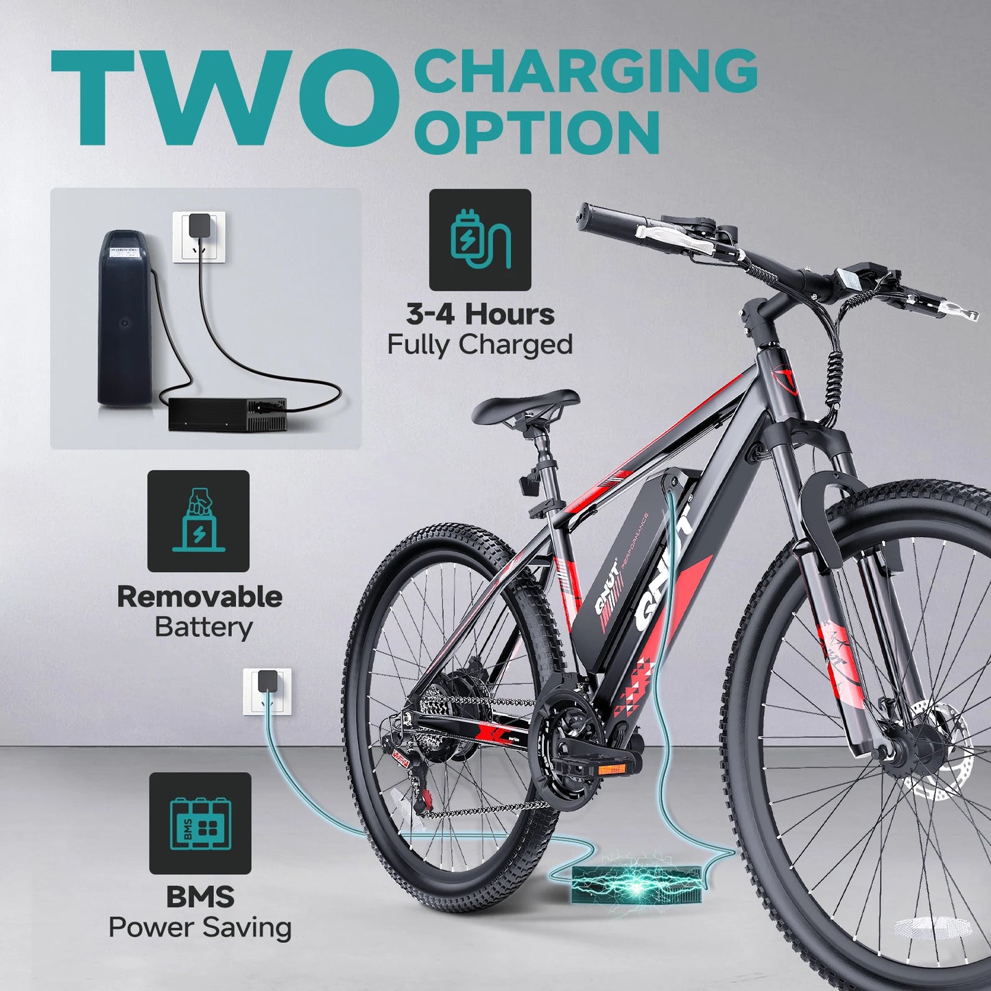 QNUT Victor3.0 Mountain Electric Bike 1000W 36V 10.4Ah 26 Inch