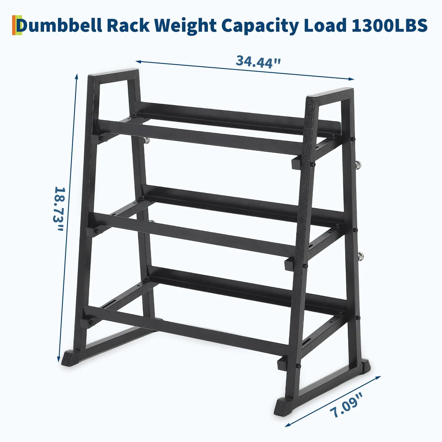 Adjustable Three Tier Dumbbell Rack 1300 Lb Capacity Home Gym