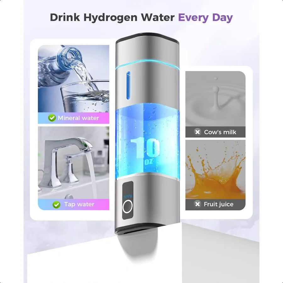 Portable Hydrogen Water Bottle With LED Display