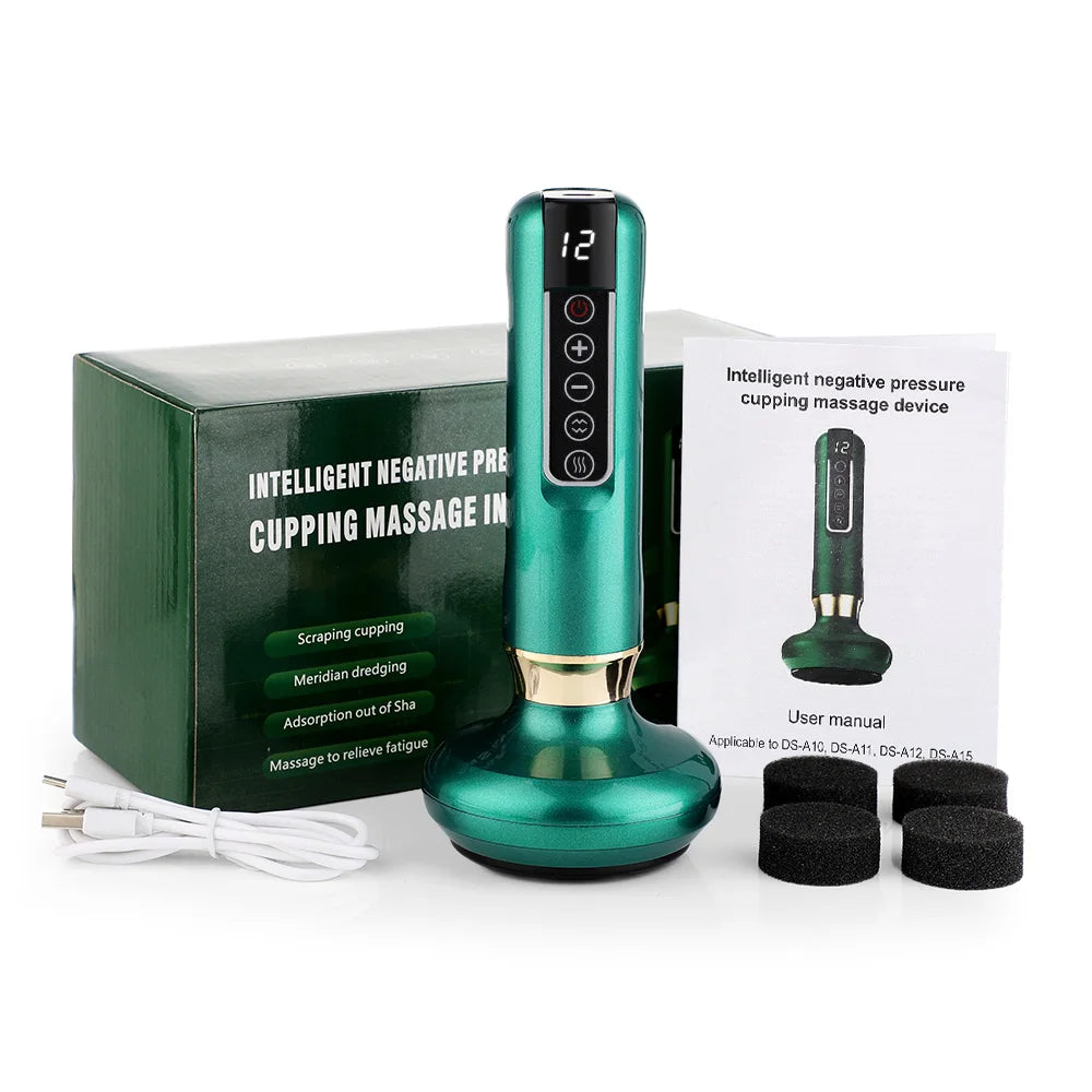 PASTSKY Electric Cupping Device With 12 Vacuum Levels USB Rechargeable Suction Massage