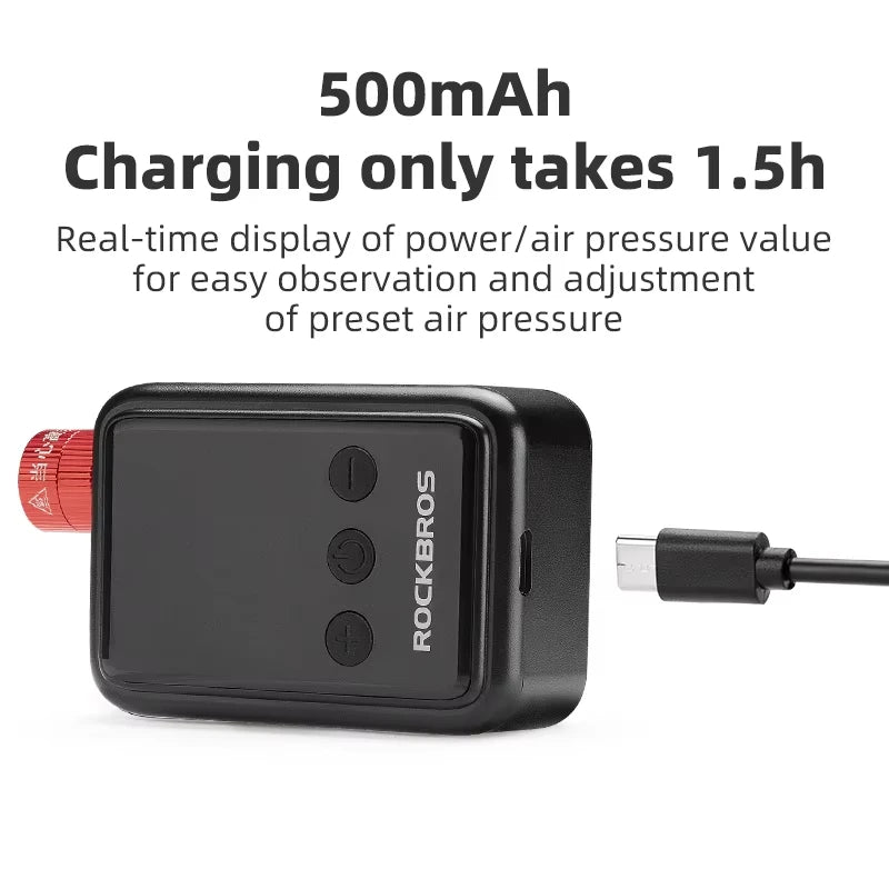 ROCKBROS Pocket Electric Bicycle Pump 150 PSI With Schrader And Presta Valve