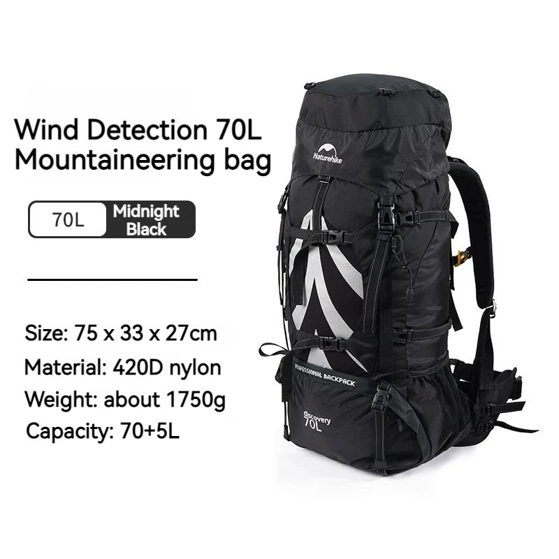 Naturehike Expandable Hiking Backpack With Rain Cover And Weatherproof Construction