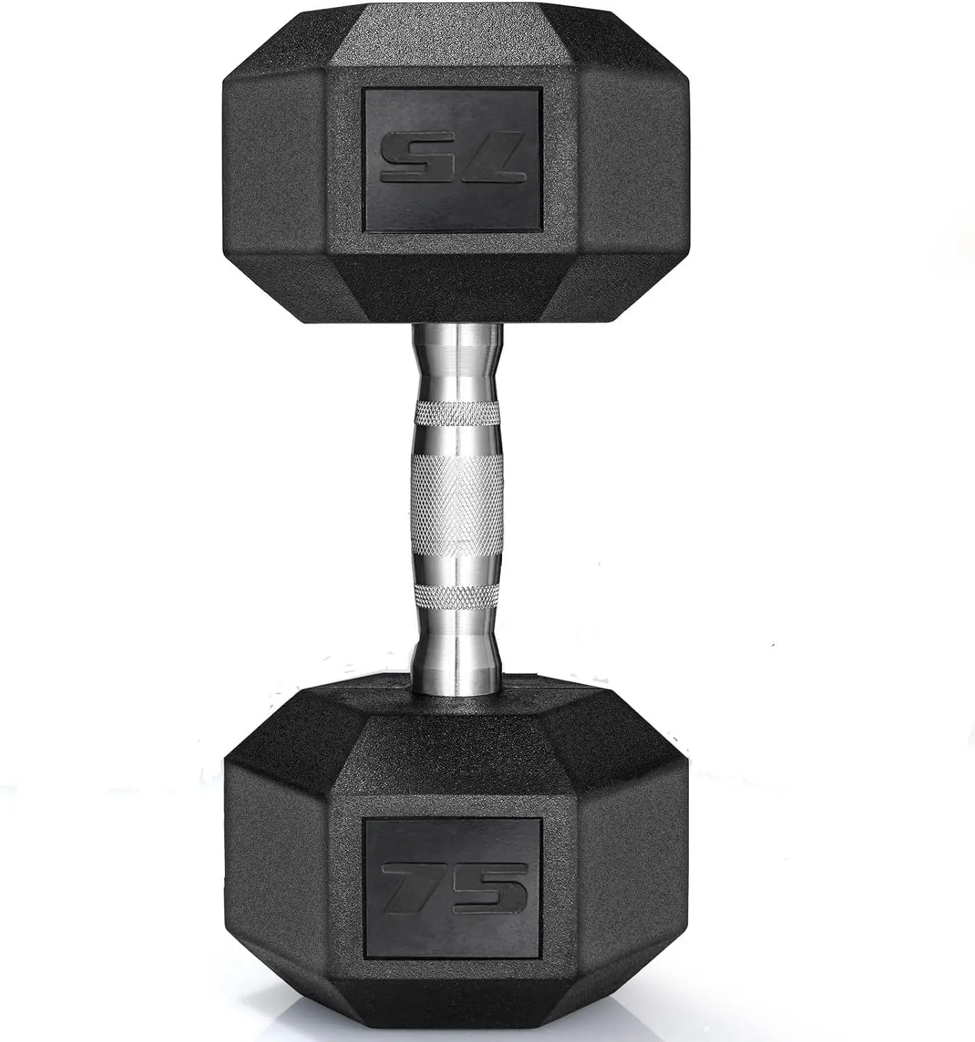 Rubber Hex Dumbbell Set, Cast Iron, Rubber Coated Pair