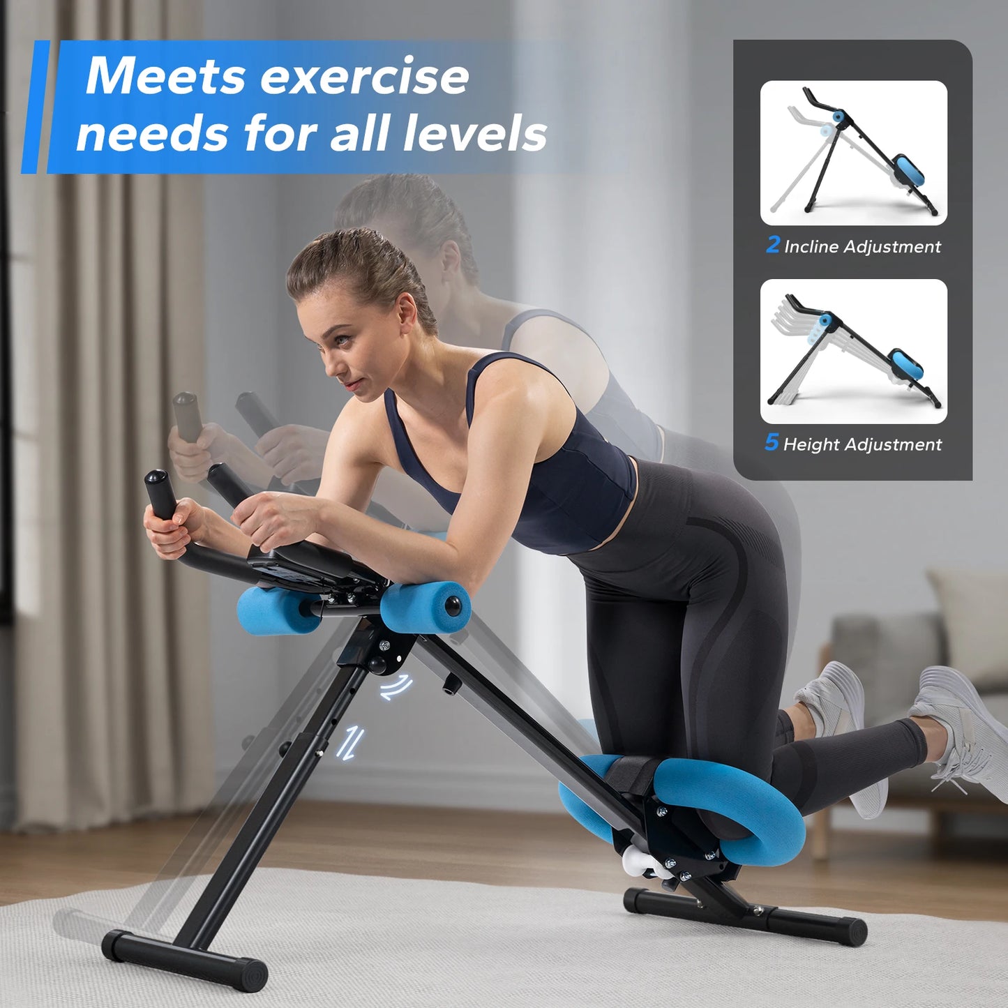MERACH Ab Machine Foldable Adjustable Trainer For Core And Abs