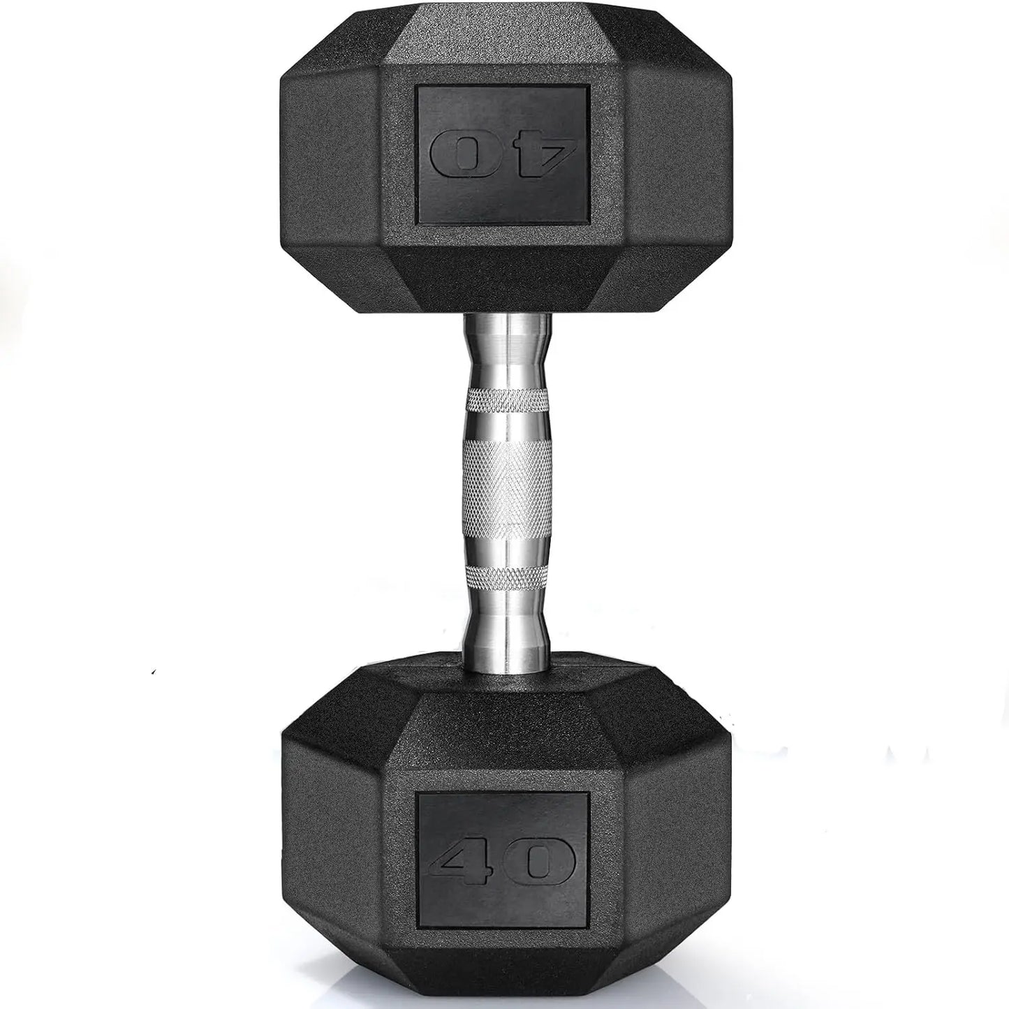 Rubber Hex Dumbbell Set, Cast Iron, Rubber Coated Pair