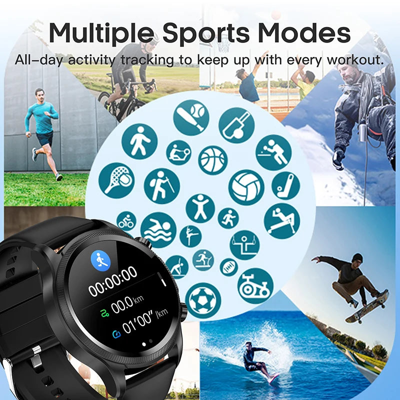 ECG Smart Watch With Ultra-Advanced Heart-Rate SpO2 Blood-Pressure Monitoring Elite