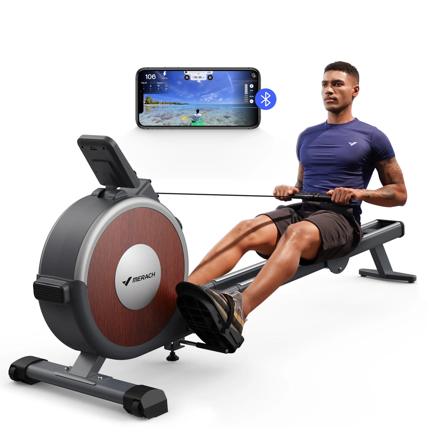 MERACH Magnetic Rowing Machine For Home 16 Levels 350 Lb Capacity