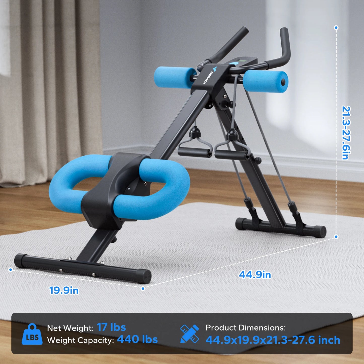 MERACH Ab Machine Foldable Adjustable Trainer For Core And Abs