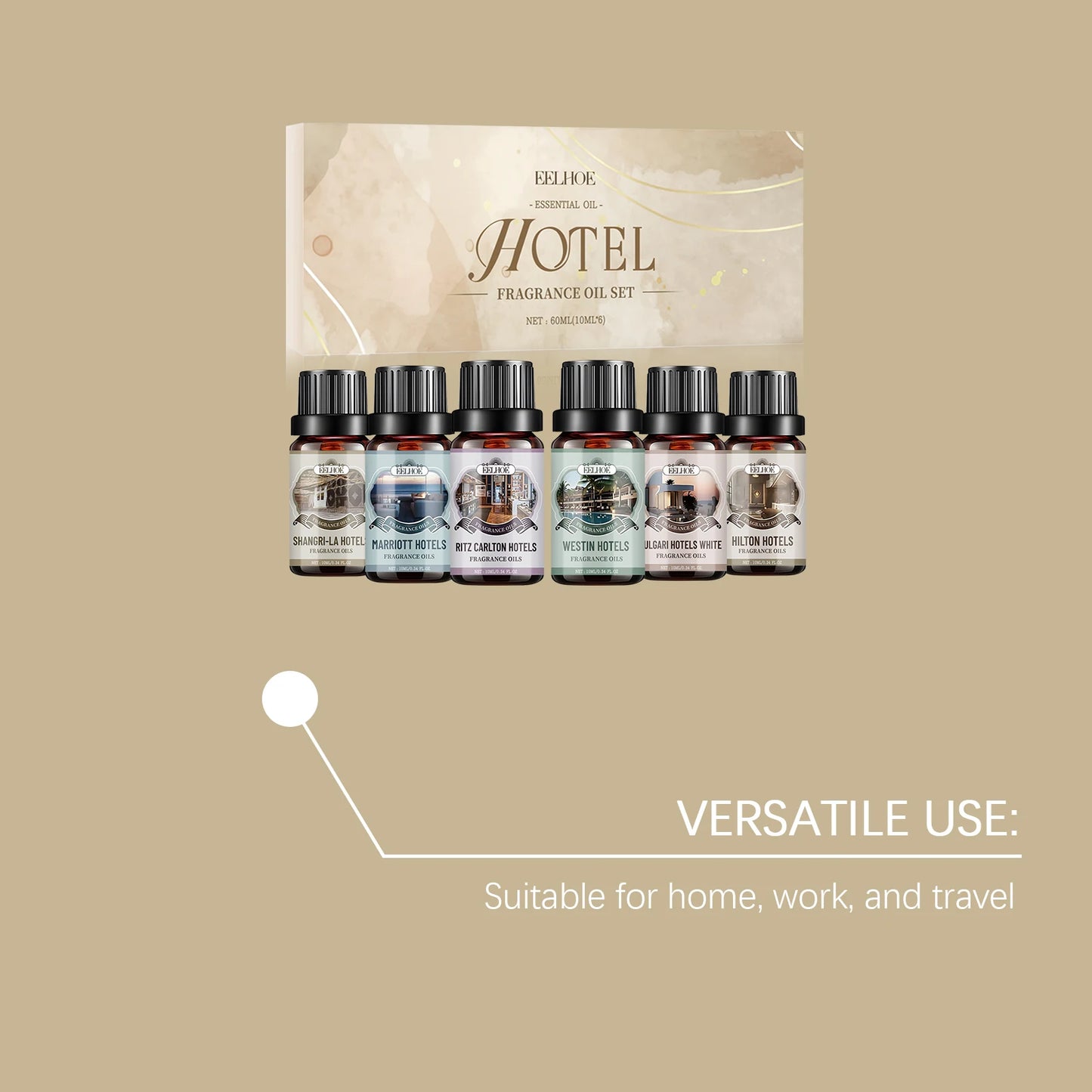 Eelhoe Aromatherapy Essential Oil Set 6 Flavors For Home And Hotel Diffuser