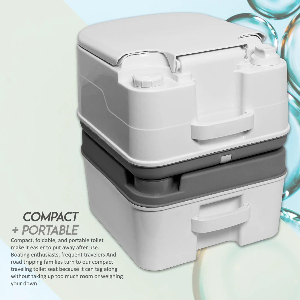 Portable Camping Toilet With Tissue Storage 5.8 Gallon Outdoor RV Leakproof
