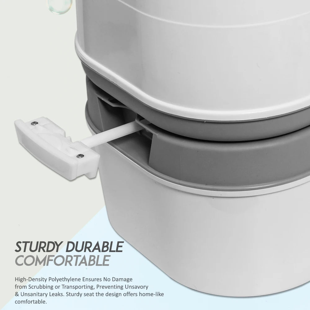 Portable Camping Toilet With Tissue Storage 5.8 Gallon Outdoor RV Leakproof