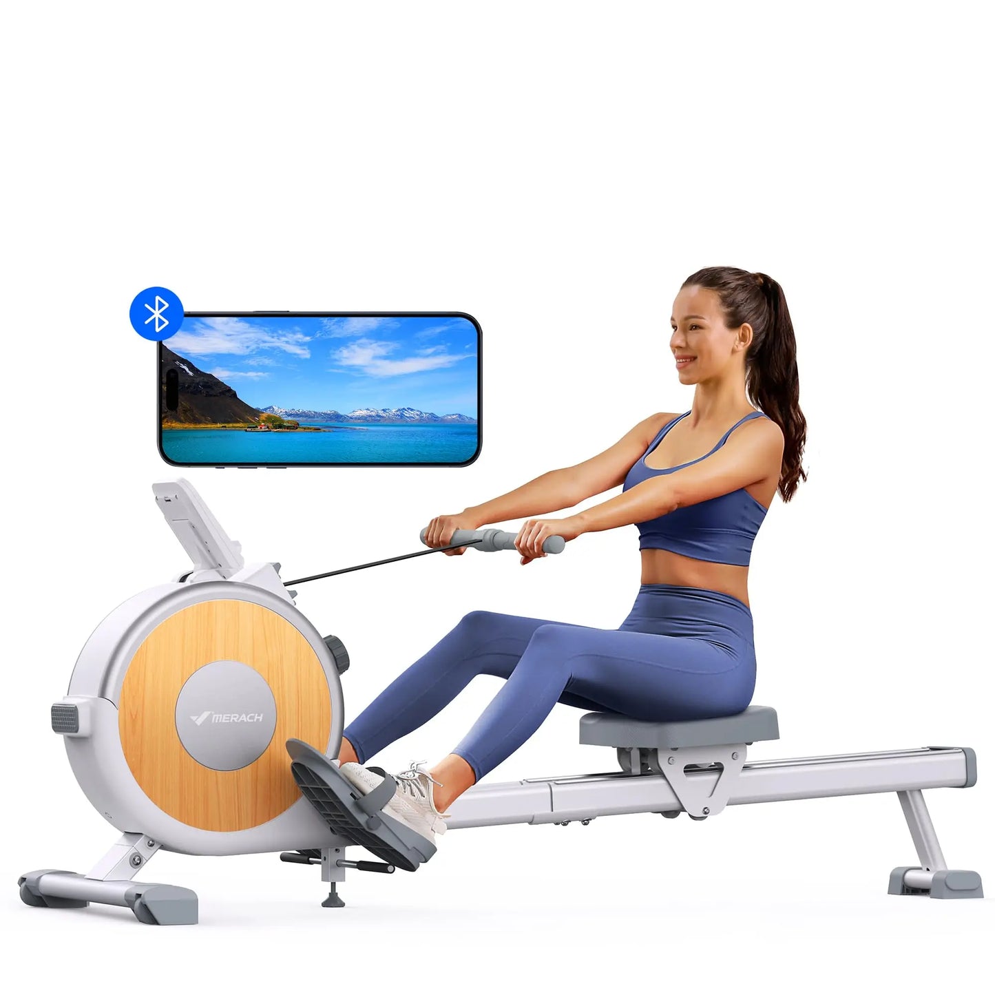 MERACH Magnetic Rowing Machine For Home 16 Levels 350 Lb Capacity