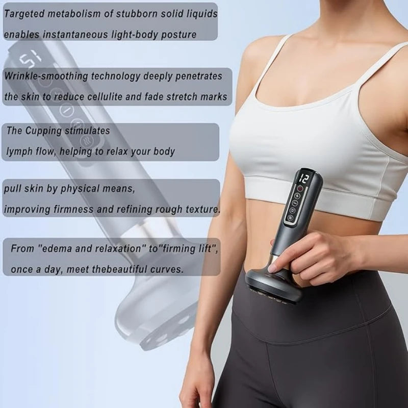 Full Body Cupping Massager With 12 Level Intensity Vacuum USB Powered