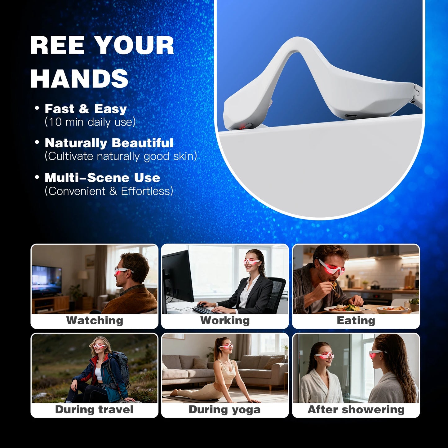 Jitesy Eye Massager 3D Red Light EMS For Dark Circles And Fatigue