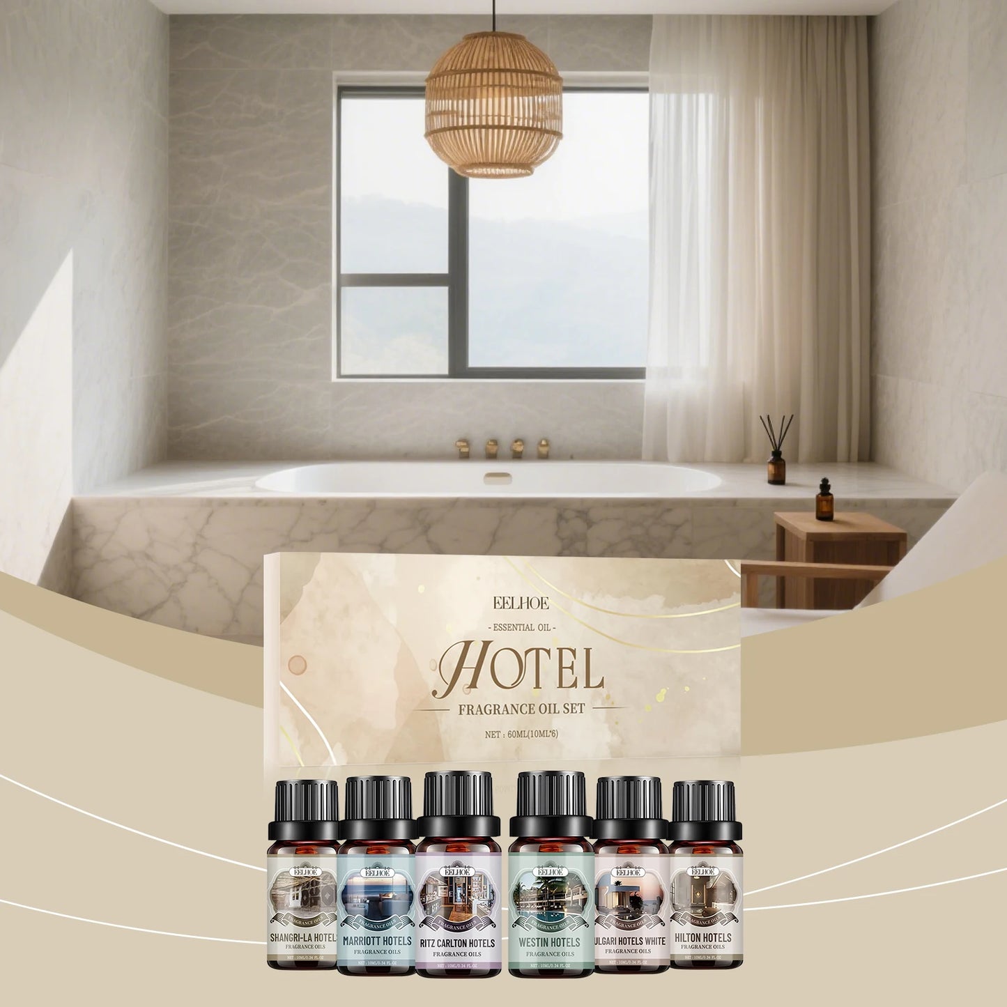 Eelhoe Aromatherapy Essential Oil Set 6 Flavors For Home And Hotel Diffuser