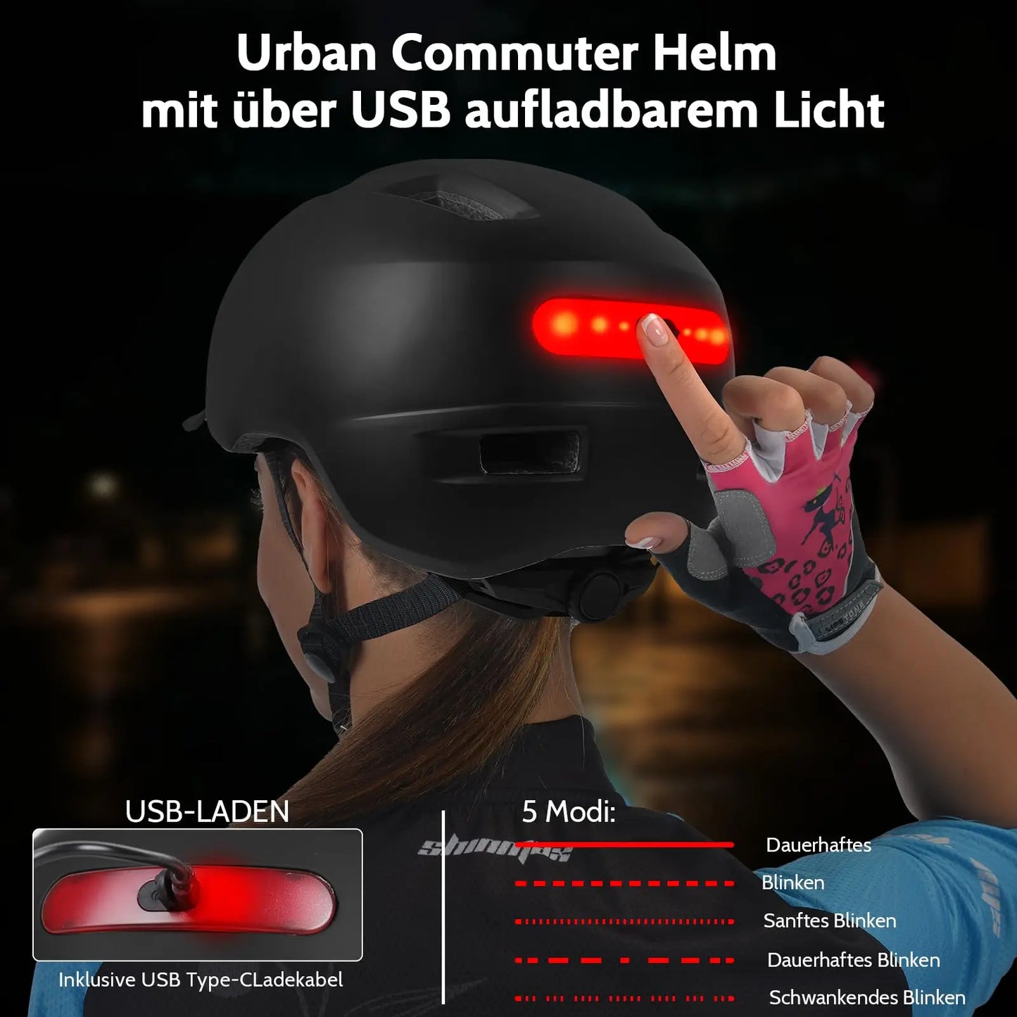 Unisex Bicycle Helmets With USB Lights And Sun Visors For Mountain Riding