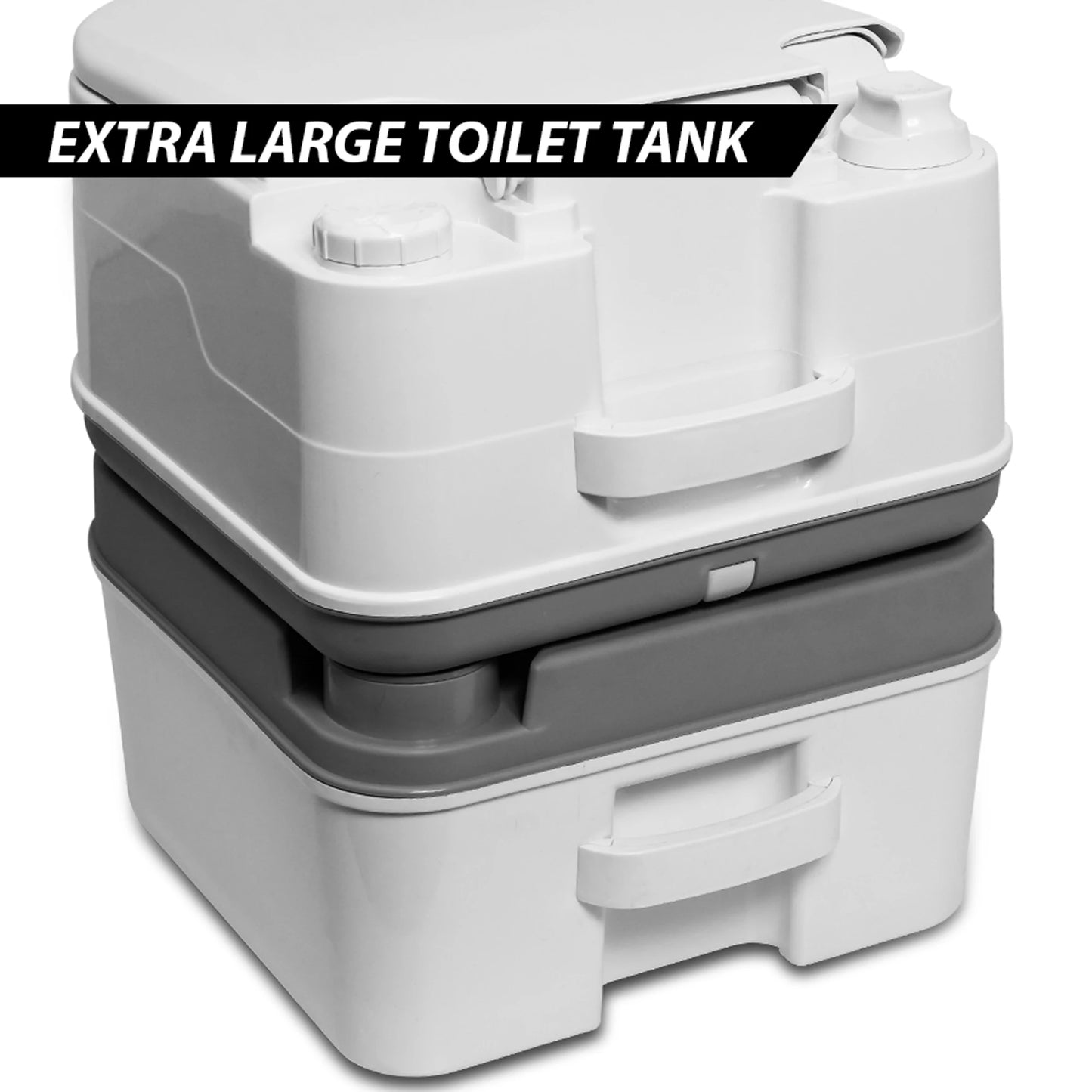 Portable Camping Toilet With Tissue Storage 5.8 Gallon Outdoor RV Leakproof