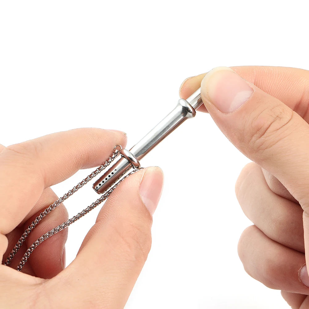 Breathing Resistance Whistle Necklace For Meditation And Anxiety Relief