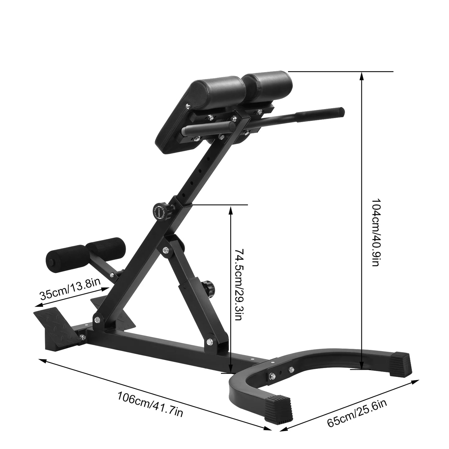 Foldable Roman Chair Back Extension Bench Adjustable Hyperextension Gym Equipment