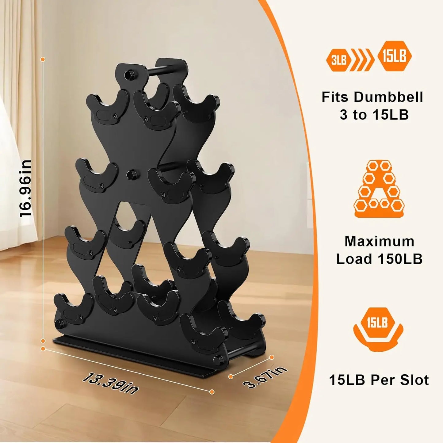 Space-Saving Dumbbell Rack Stand For Home Gym Organization