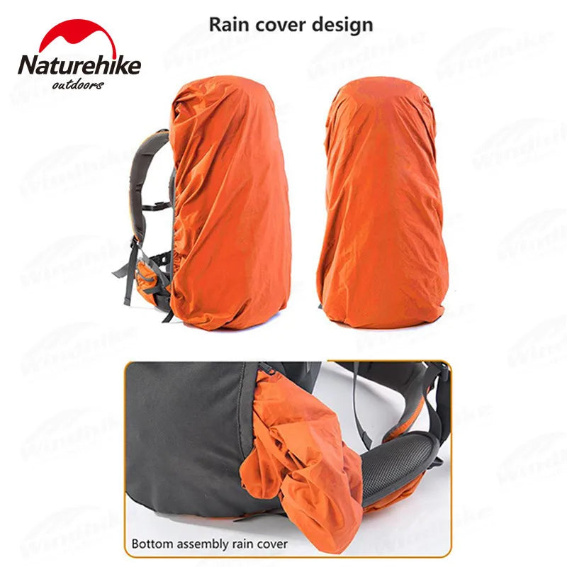 Naturehike Expandable Hiking Backpack With Rain Cover And Weatherproof Construction
