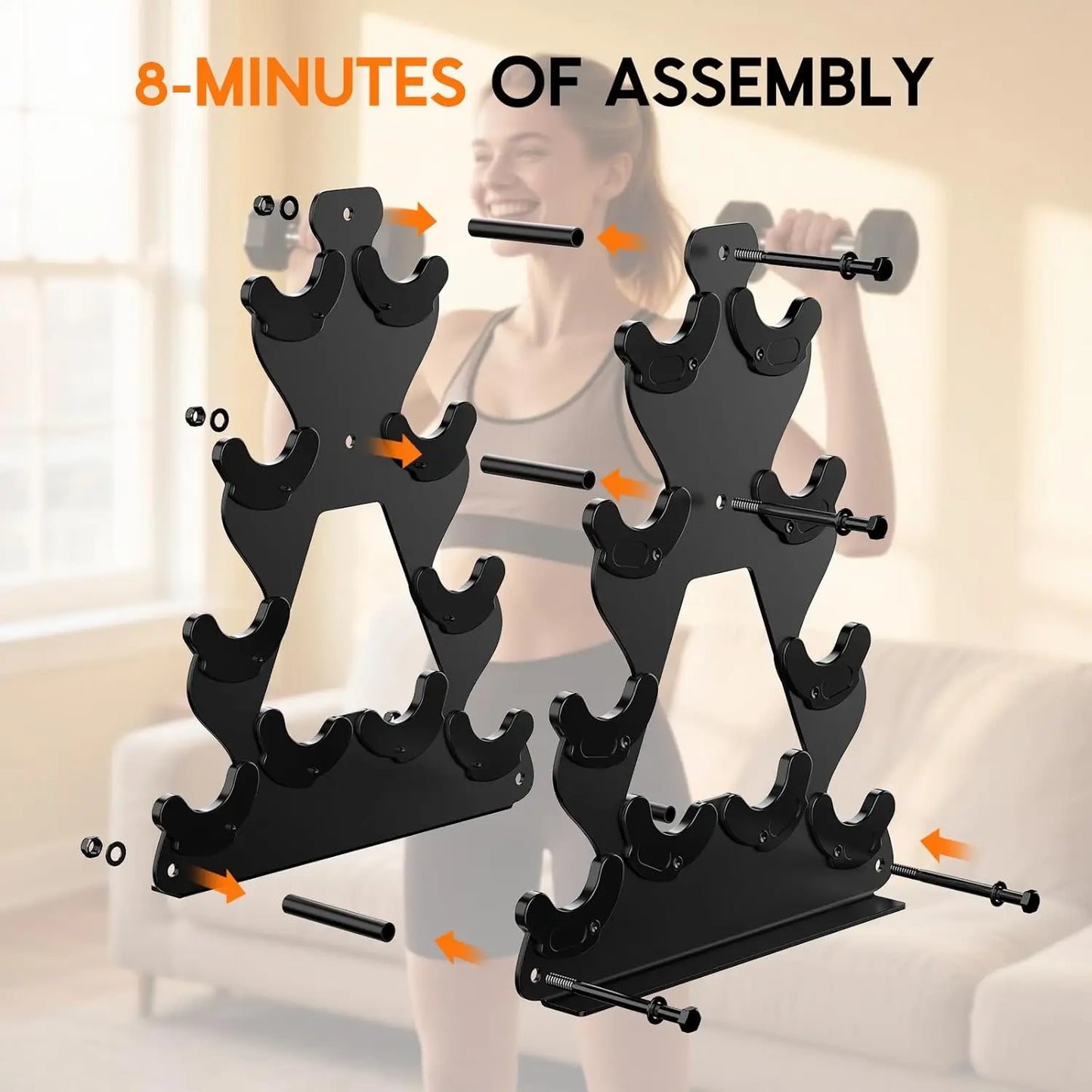 Space-Saving Dumbbell Rack Stand For Home Gym Organization