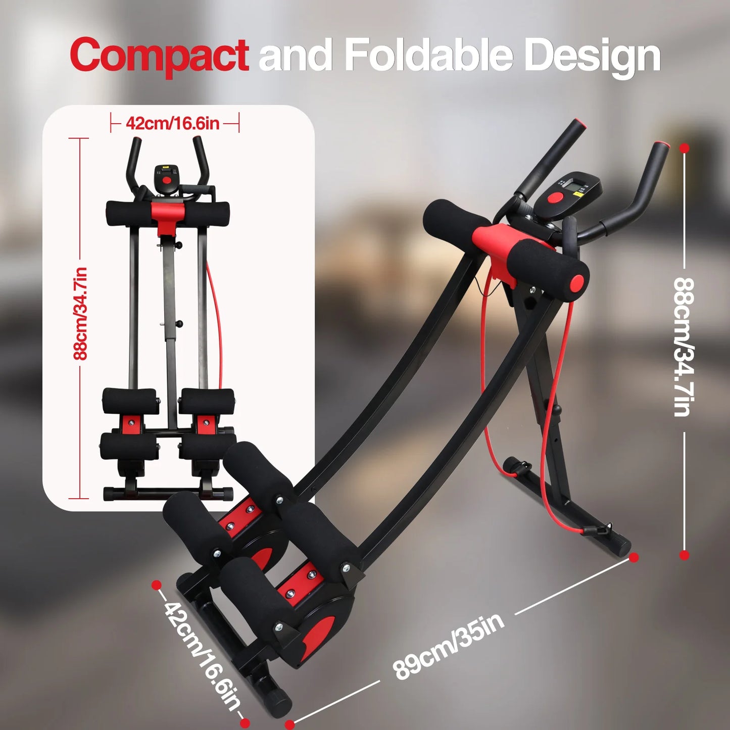 Dual Track Ab Machine Ab Cruncher With Adjustable Waist Trainer