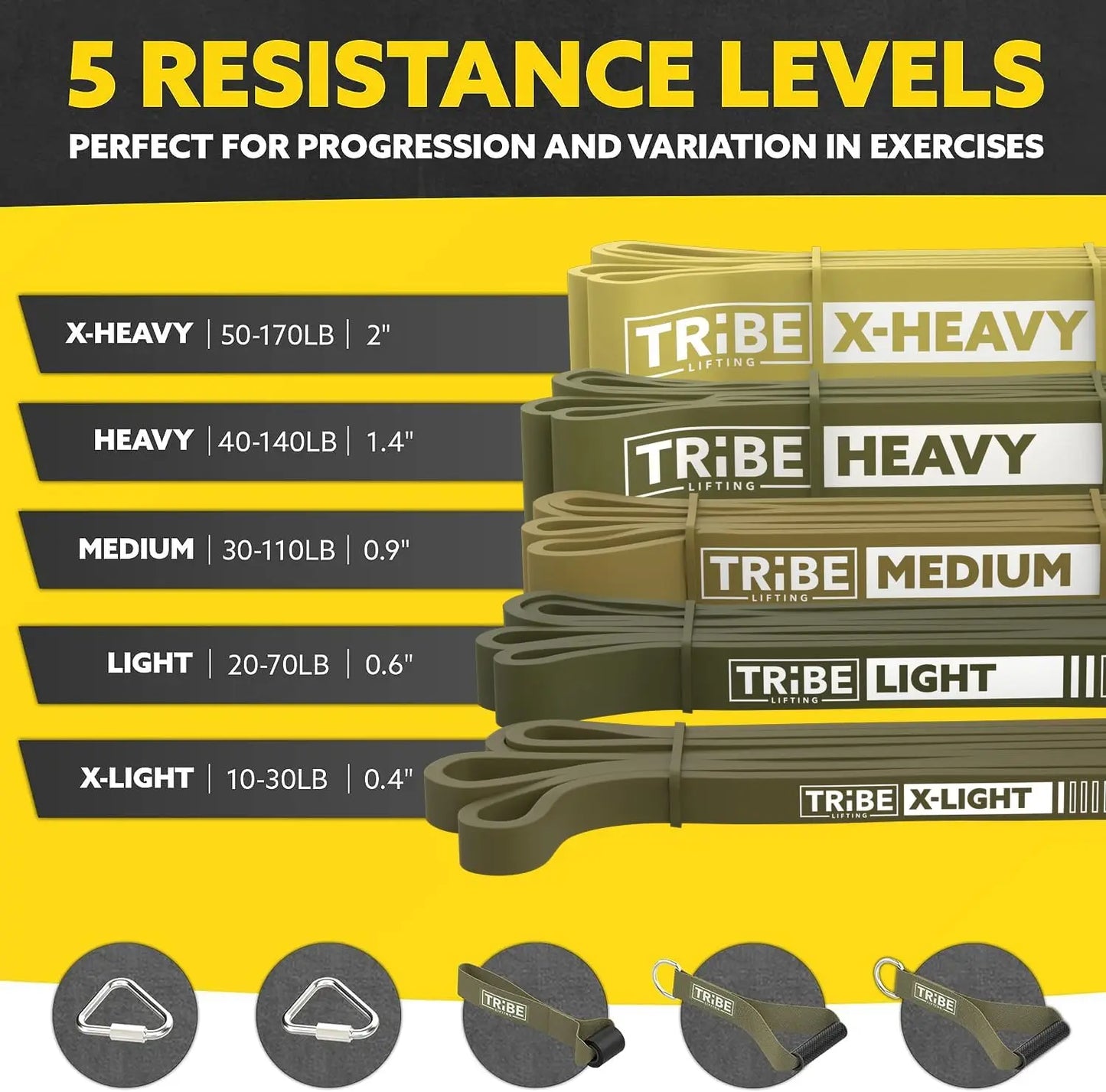 Resistance Bands Set With Handles And Door Anchor Workout