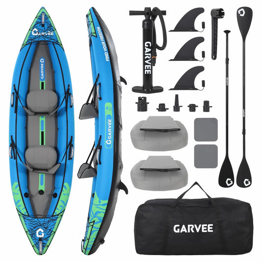 Two Person Inflatable Kayak For Fishing With Padded Seats