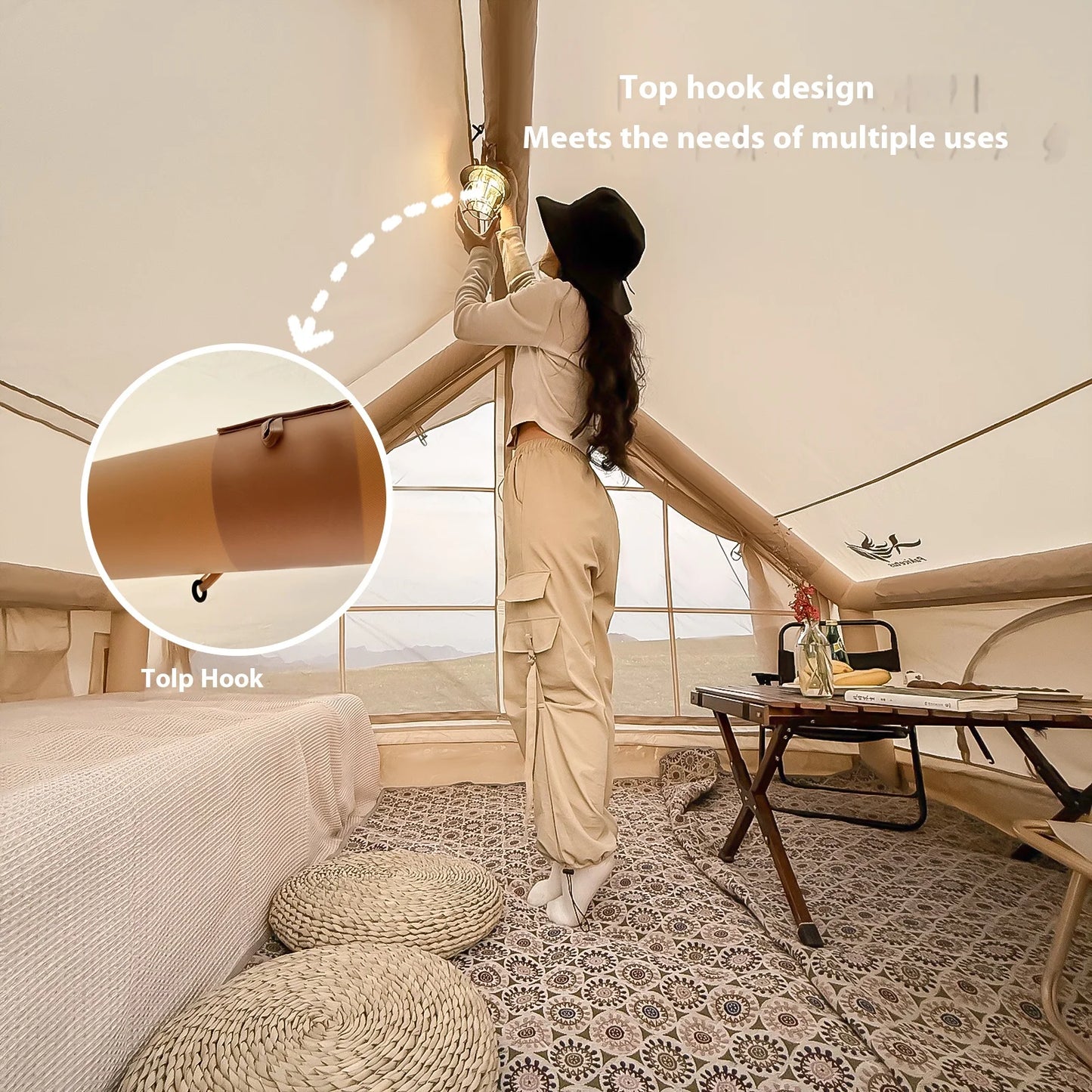 Pakicetus Inflatable Camping Tent 4 6 8 Person Family With Stove Plug Quick Open