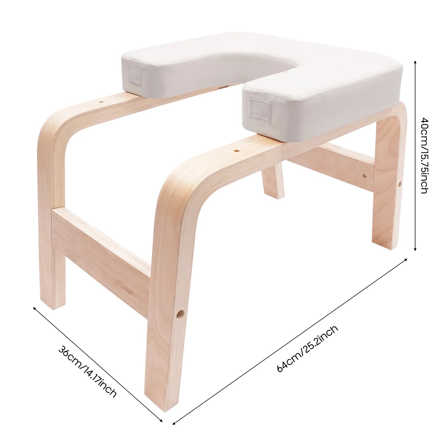Wood Yoga Headstand Bench Stool Inversion Chair Supports 440Lbs