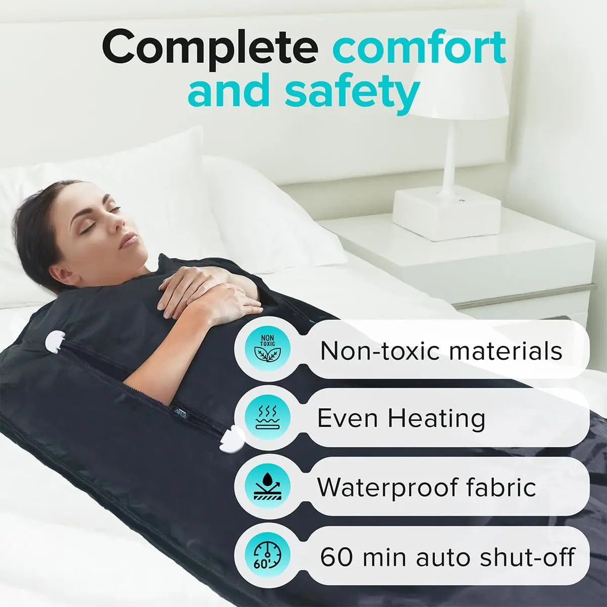 Portable Far Infrared Sauna Blanket Zipper Arm Holes For Detox