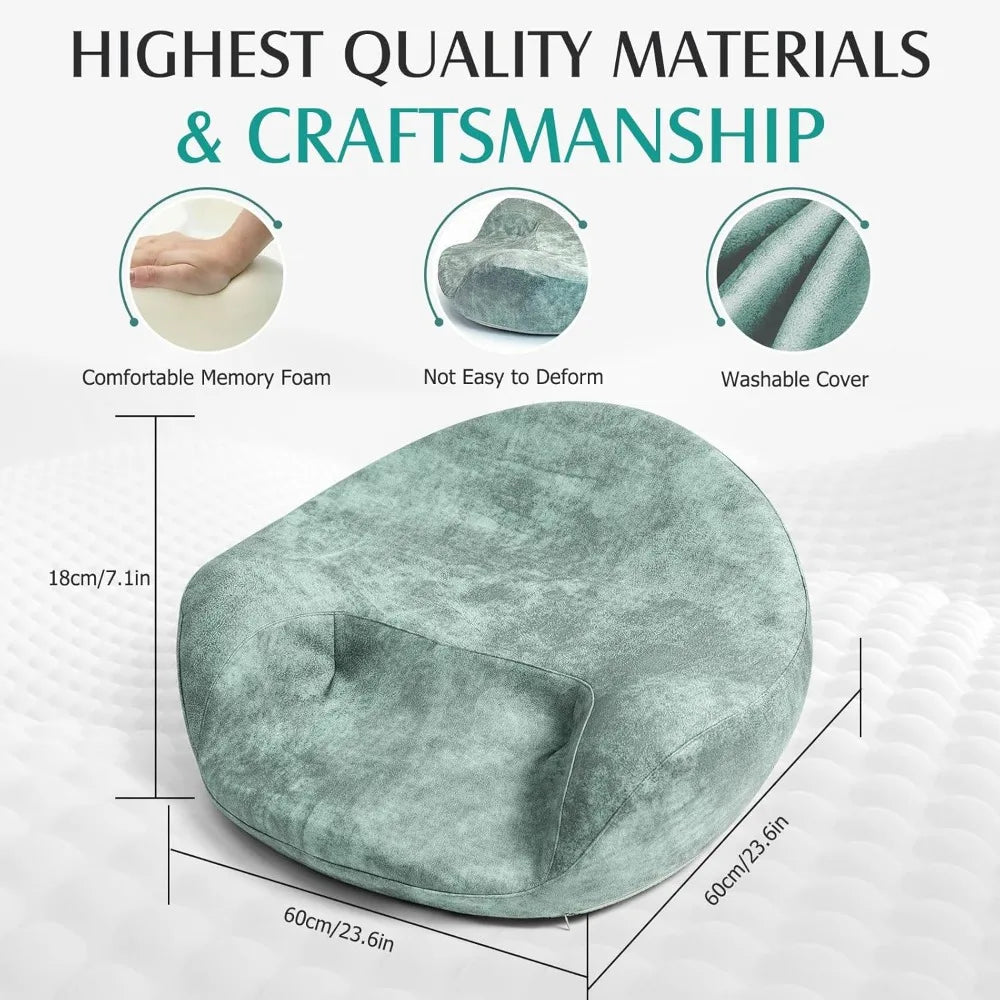 Ergonomic Memory Foam Meditation Cushion With Washable Cover For Sitting Yoga