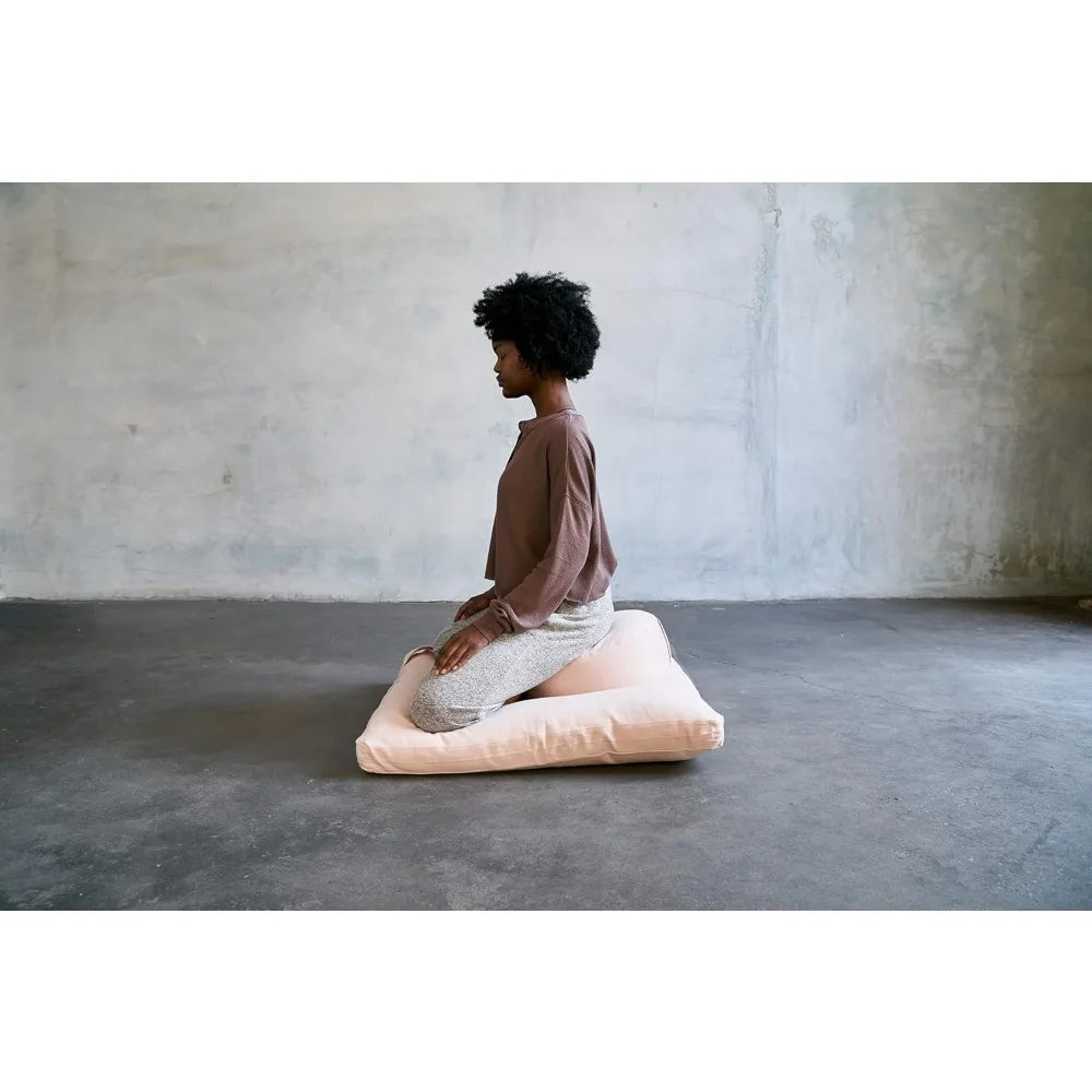 Renew Organic Meditation Cushion Set Zafu and Zabuton with Cotton Linen Hemp