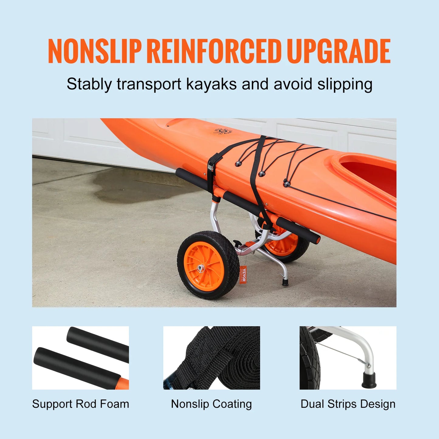 SucceBuy Kayak Cart 450lbs Capacity With 12 Inch Tires