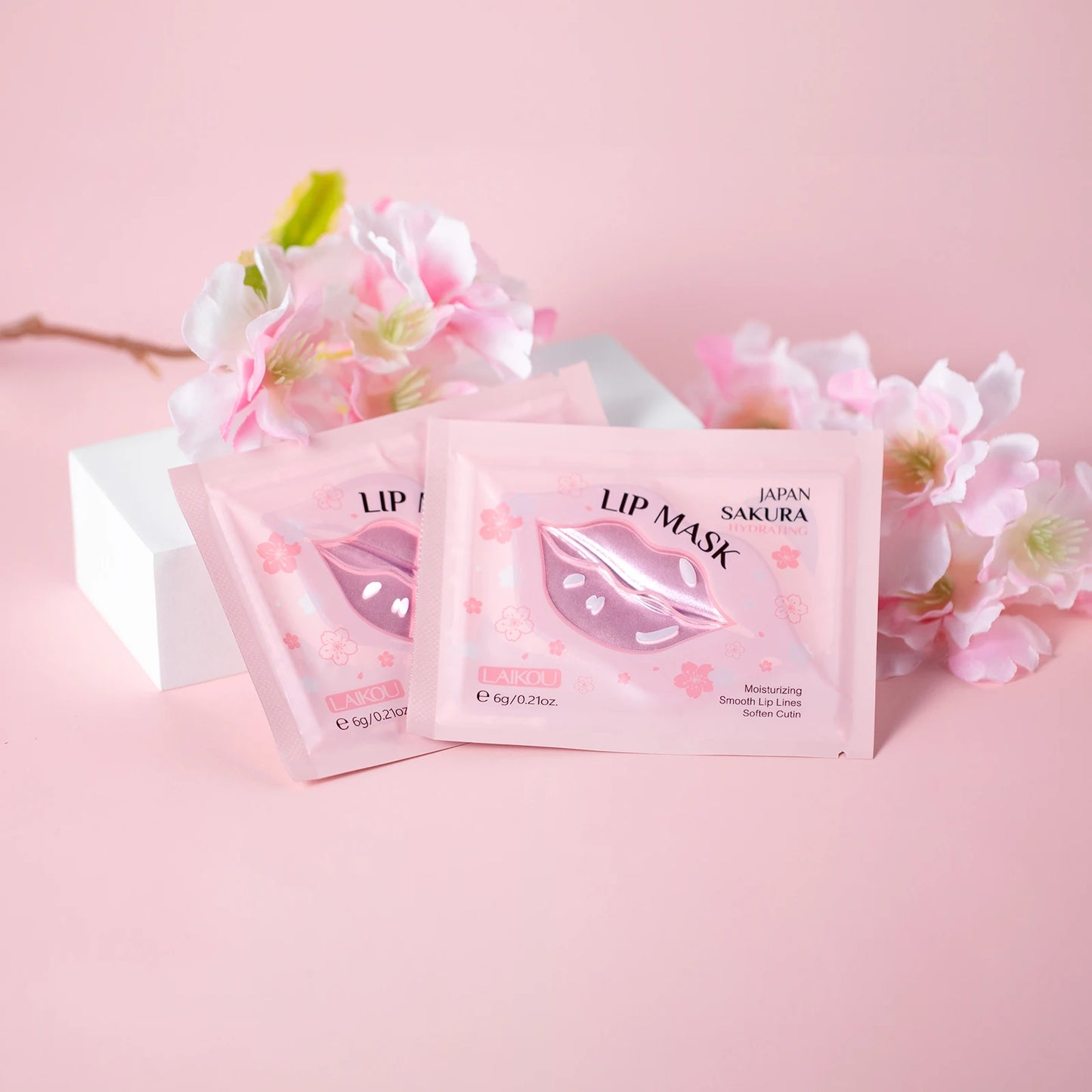 LAIKOU Sakura Skincare Set Hydrating Toner Lip Mask Mud Mask