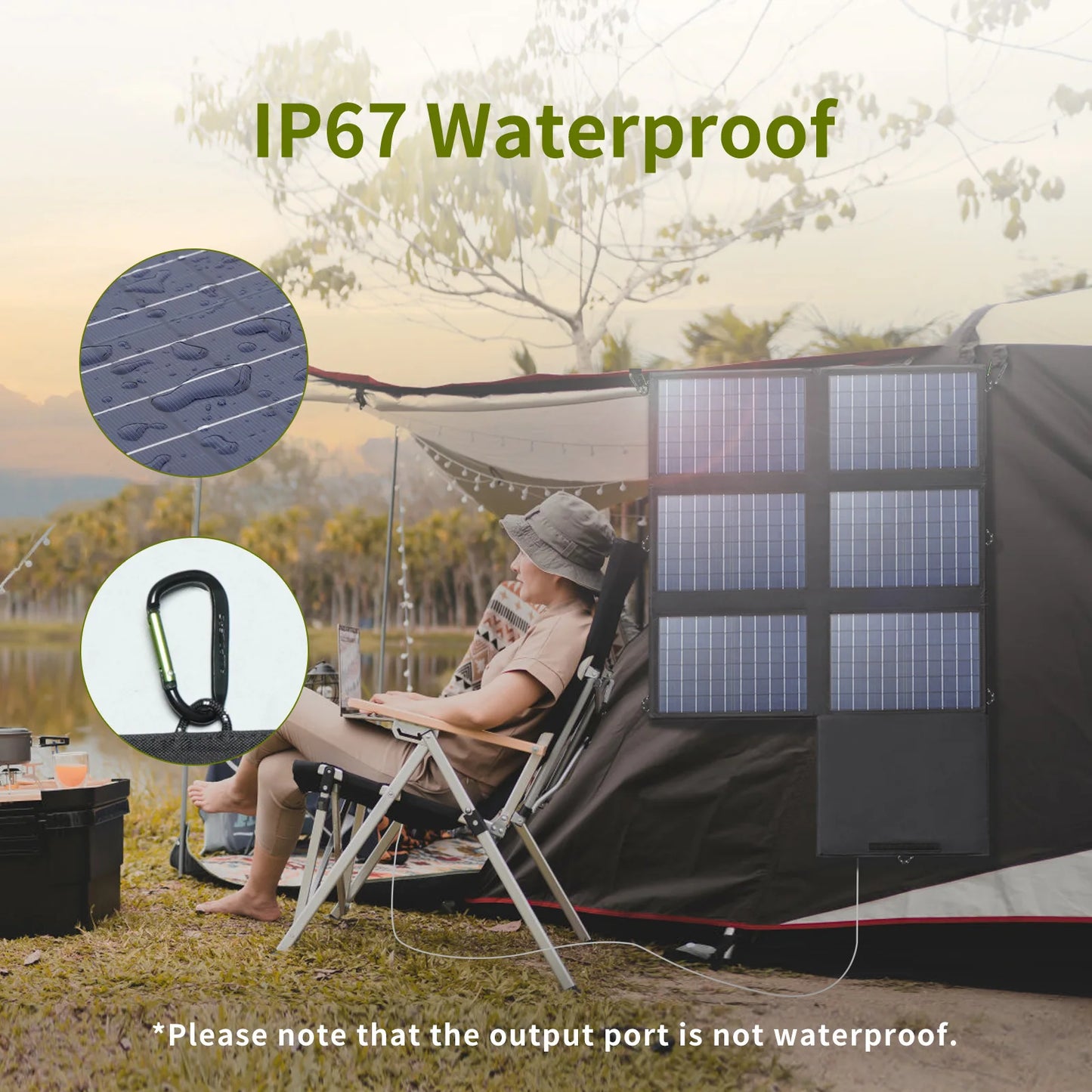ALLPOWERS 60W Foldable Solar Panel Charger With USB-C And USB-A
