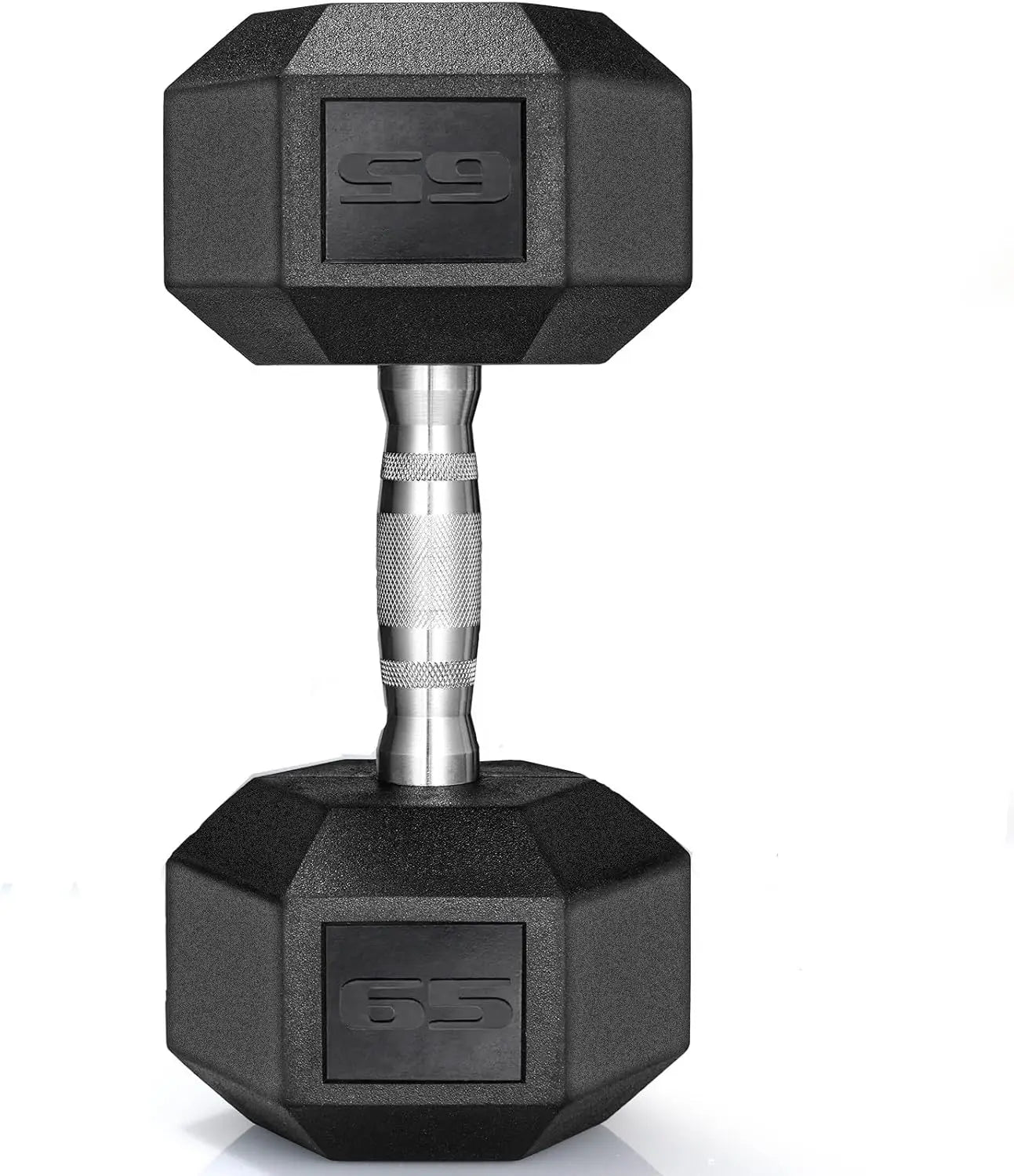 Rubber Hex Dumbbell Set, Cast Iron, Rubber Coated Pair
