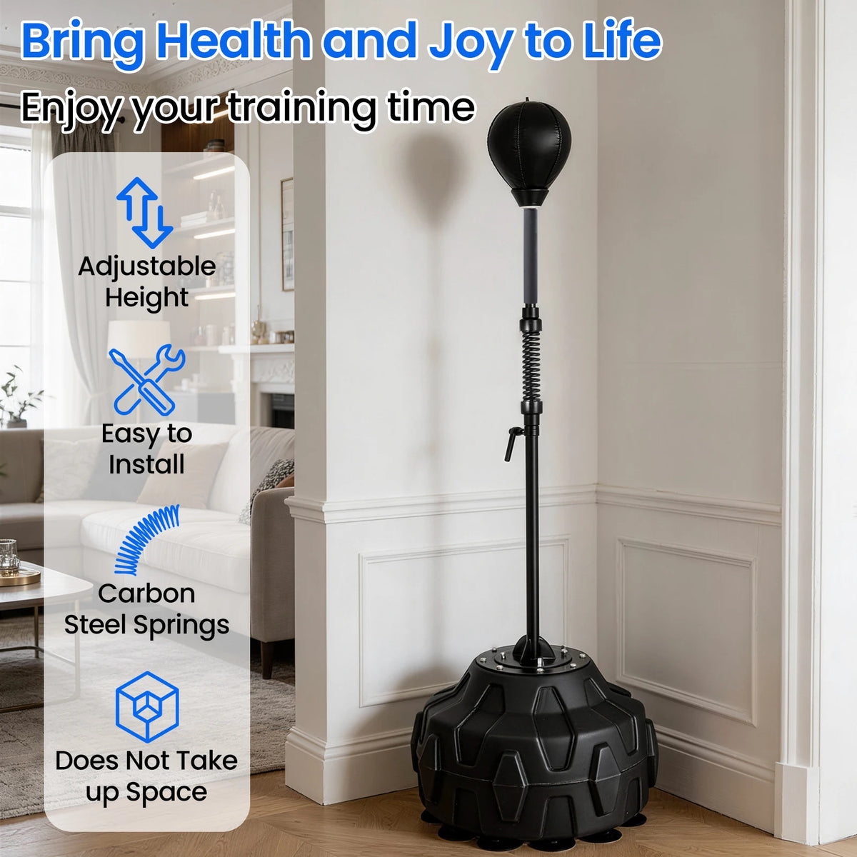 Adjustable Free Standing Boxing Reflex Speed Bag With Heavy Spring
