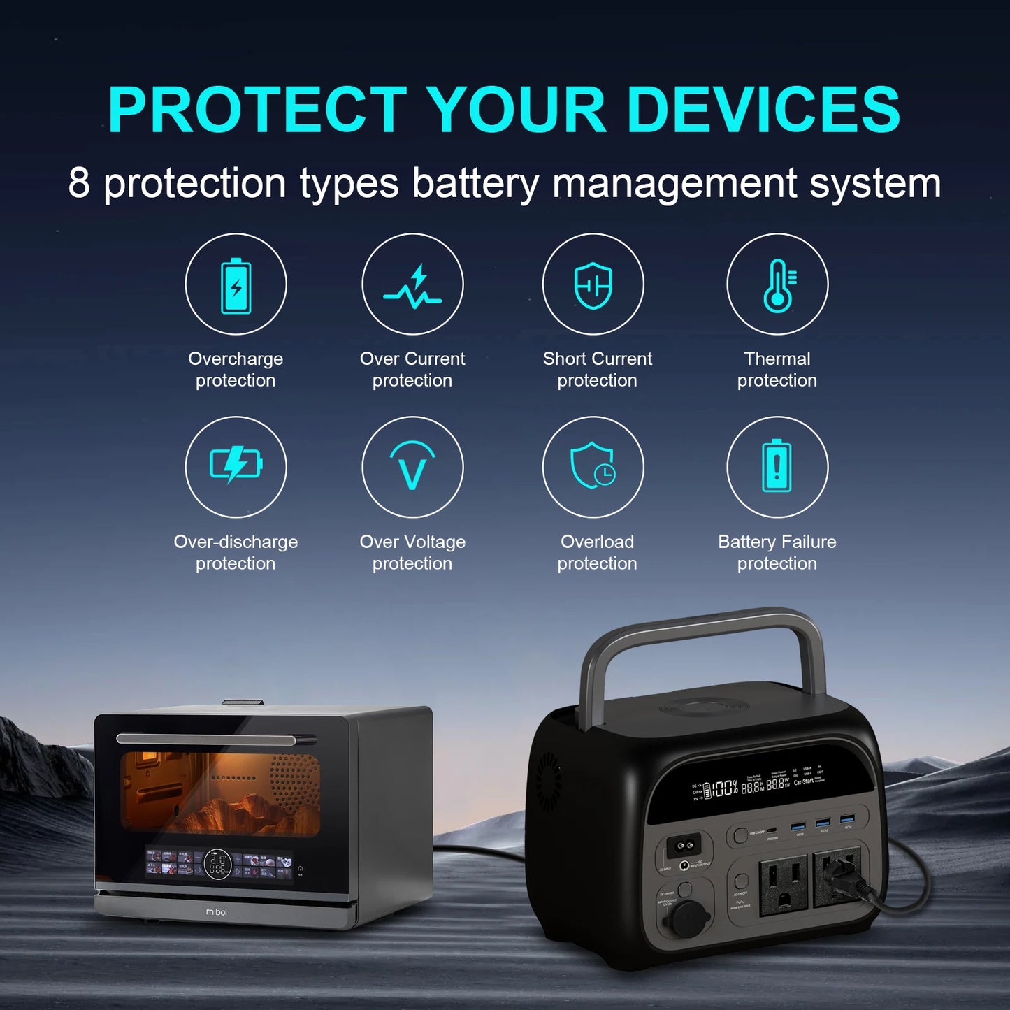 CTOLITY 500W Power Station 345.6Wh LiFePo4 Solar Generator Pure Sine Wave