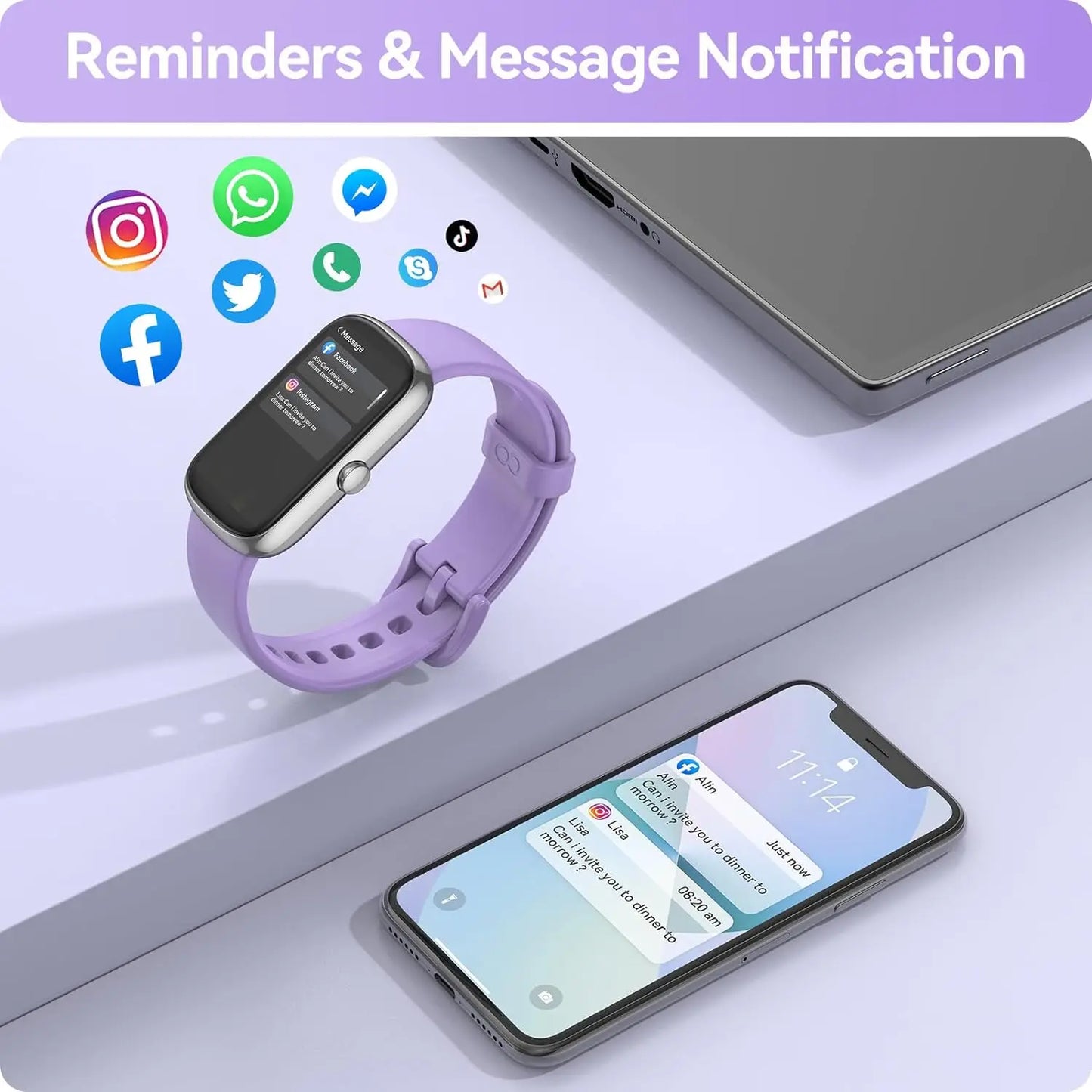 Anyloop Fitness Tracker With Heart Rate Blood Oxygen Sleep Monitor