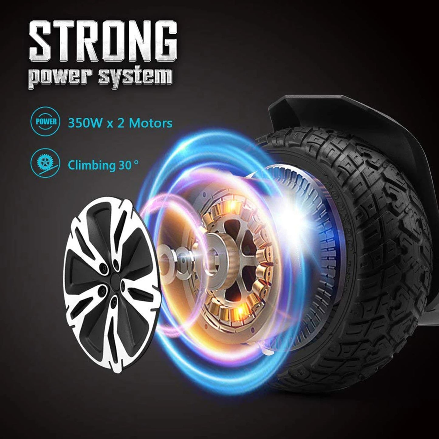 8.5 All Terrain Hoverboard With Bluetooth Speakers LED Lights UL2272 Certified