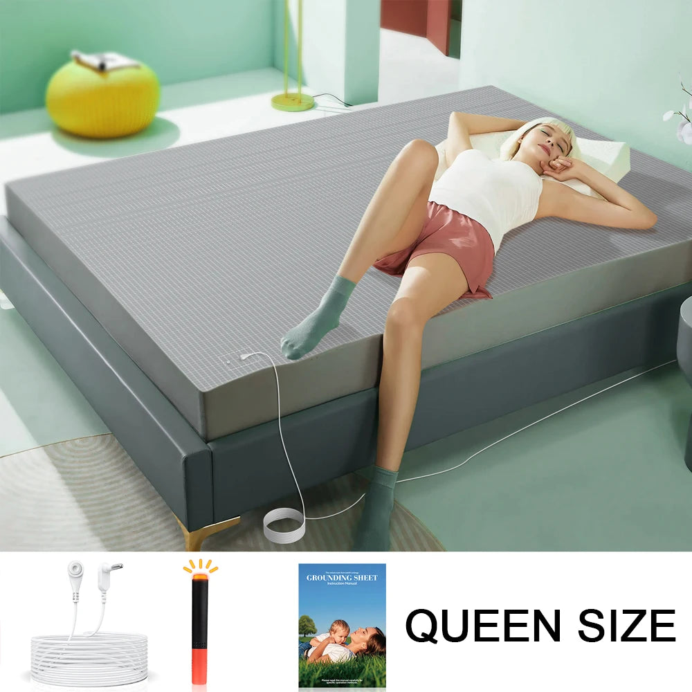 Astarexin Earthing Fitted Sheet Organic Cotton With Silver Fiber Grounding